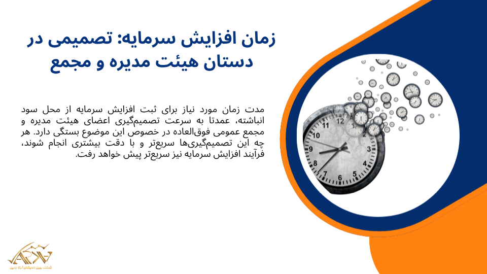 مدت زمان افزایش سرمایه 