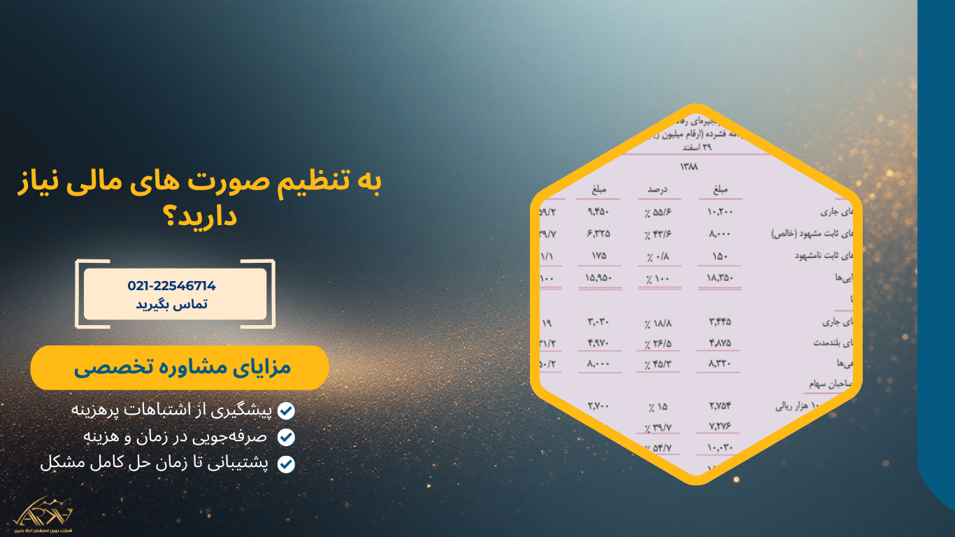 تنظیم صورت های مالی